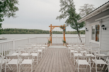 person walking on a bridge