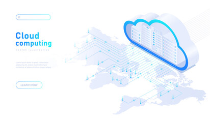 Cloud computing white banner