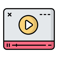 Live Streaming Line Color Icon