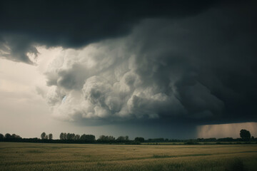 Obraz na płótnie Canvas Photorealistic ai artwork of spectacular storm clouds. Generative ai.