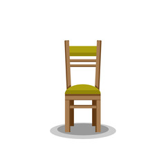 Wooden chair on white background