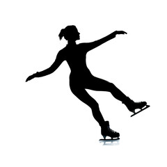 Fototapeta na wymiar figure skating, silhouette, winter, sport, runner, vector, running, run, illustration, athlete, people, sports, black, fitness, body, player, karate, soccer, action, competition, woman, ball, exercise