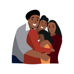 Happy family on white background