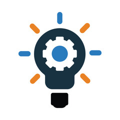 bulb, light bulb, gear, setting, creative idea management icon