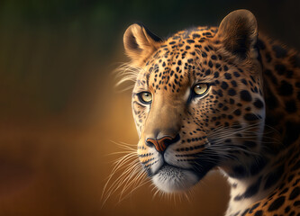 Fototapeta na wymiar A leopard, panthera pardus, on the prowl