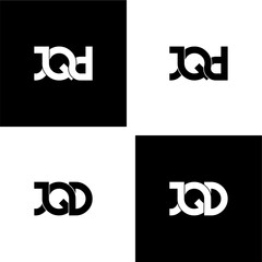 jqd lettering initial monogram logo design set