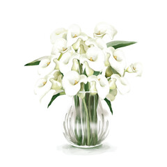 bouquet of white  lilies in a vase