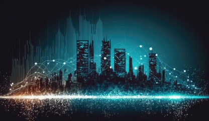 Abstract City Skyline Technology Communication - Generative AI