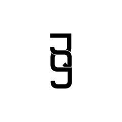 jqj initial letter monogram logo design