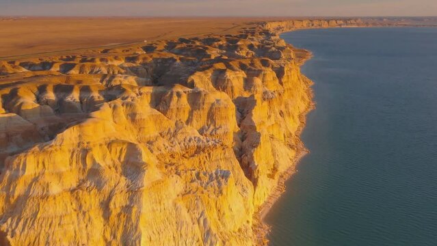 Colorful painting of Flaming Mountains, Xinjiang Uyghur Autonomous Region, China (aerial photography)