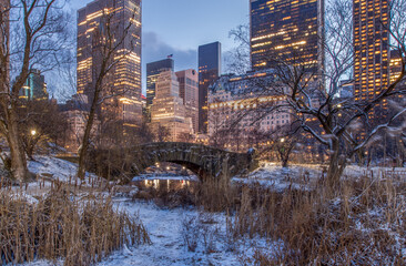 Gapstow bridge in snow, Central Park, NYC © Soufyane
