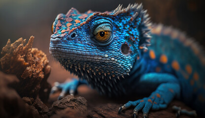 Fototapeta premium close up of blues iguana