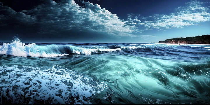 The beautiful blue sea inspires awe and tranquility - generative ai.