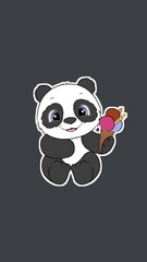 panda with a smile ice cream