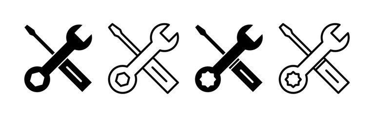 Repair tools icon vector for web and mobile app. tool sign and symbol. setting icon. Wrench and screwdriver. Service