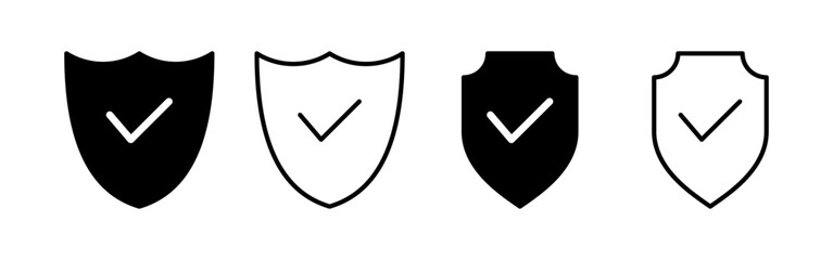 Shield check mark icon vector for web and mobile app. Protection approve sign. Insurance icon