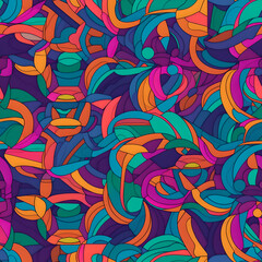 multi color abstract intricate shapes seamless texture pattern (ai generated)