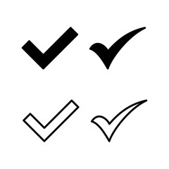 Check mark icon vector illustration. Tick mark sign and symbol