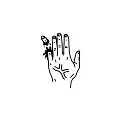 Obraz premium vector illustration of severed finger