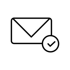 Mail vector icon, check message flat vector illustration for web site or mobile app.eps