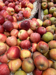 A variety of delicious pink apples available at the farmer's market