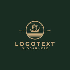 ship luxury logo design template