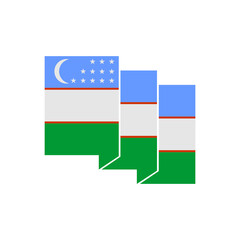Uzbekistan flags icon set, Uzbekistan independence day icon set vector sign symbol