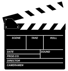 Clapper Board for Cinematography Concept, Movie or Film. Format PNG - obrazy, fototapety, plakaty