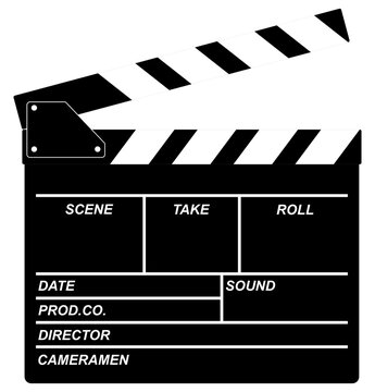 Clapper Board for Cinematography Concept, Movie or Film. Format PNG
