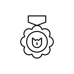 cat medal icon. outline icon
