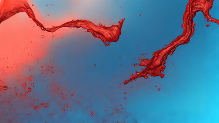 wallpaper weave of red 3d paint on blue background (ai generated)