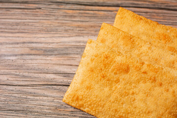 Brazilian Pastry (Pastel de feira frito), Copy Space