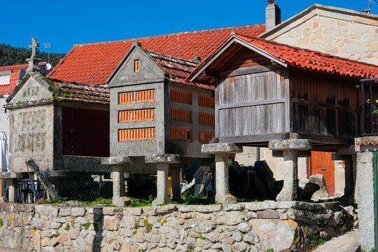 View of three Horreos