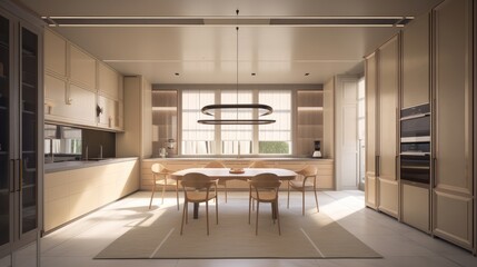 Fototapeta na wymiar contemporary kitchen interior design house beautiful style, image ai generate