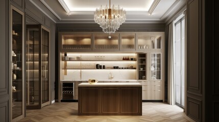contemporary kitchen interior design house beautiful style, image ai generate