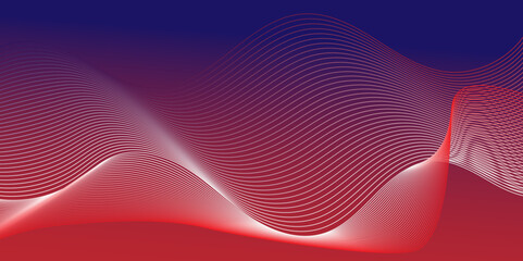 	
Abstract blue and red flowing wave lines background. Modern glowing moving lines design. Modern blue and red moving lines design element. Futuristic technology concept. Vector illustration.