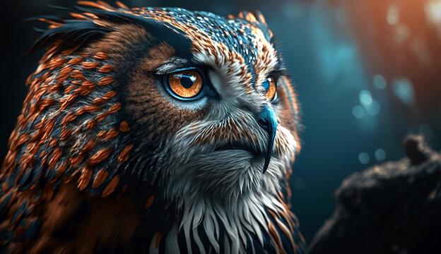 potrait great horned owl