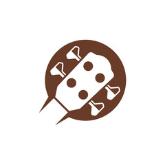 bass guitar logo icon design vector