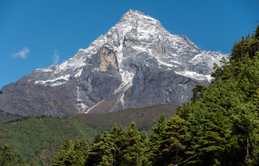 Beautiful view of Mt.Khumbila (5,761 m) translated as 