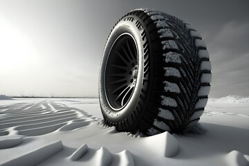 Wallpaper Illustration and background of tire, with wheel. Front view. Concept of business, store, tire repair shops. Generative AI.