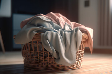Laundry Basket made with generative ai - obrazy, fototapety, plakaty