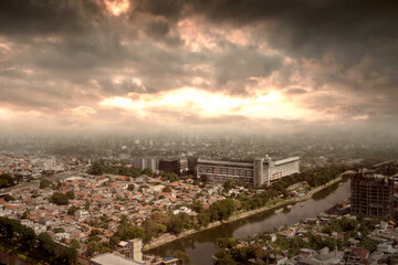 Fototapeta premium Modern buildings and skyscrapers view