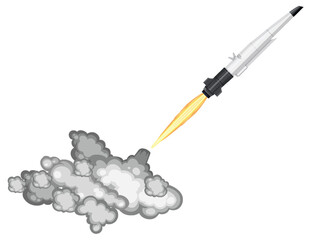 Hypersonic missile launch with smoke trail