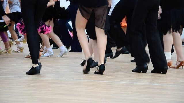 Training on ballroom dances. People and dances.