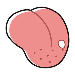 口内炎ができた舌のイラスト