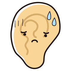 困った表情の耳のキャラクター
