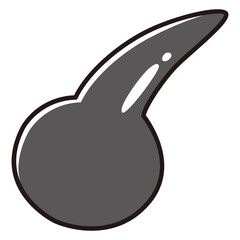 シンプルな黒髪のイラスト
