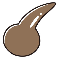 シンプルな茶髪のイラスト