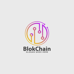 blockchain crypto company business logo modern idea