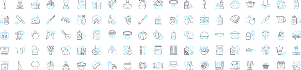 Dinnerware vector line icons set. Dishes, Tableware, Plates, Bowls, Saucers, Mugs, Goblets illustration outline concept symbols and signs